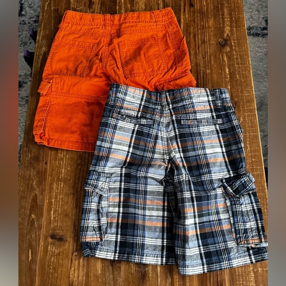 Gymboree Orange Cargo Shorts and Plaid Shorts Set - Picture 2 of 4